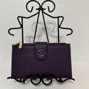 BOSTANTEN Purple Lomy Leather Slim Wallet Bifold Purse RFID 16 CC‎ Slots + ID